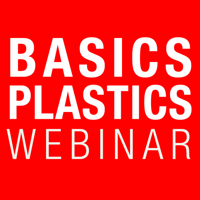 Graphic with text basics plastics webinar.